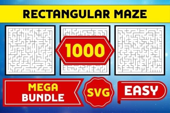 1000 Rectangular Maze Easy 2025 Graphics for Kdp Interiors