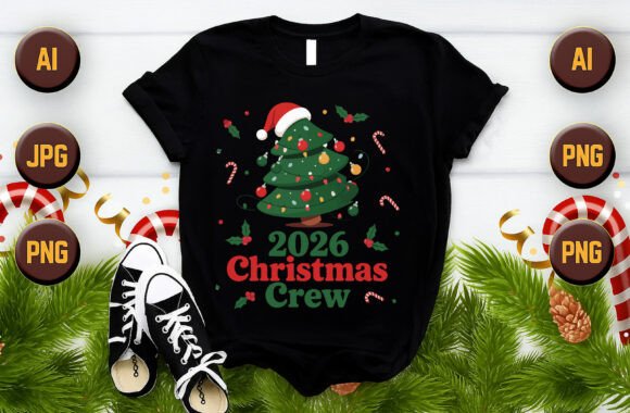 2026 Christmas Crew T Shirt Vector Graphics
