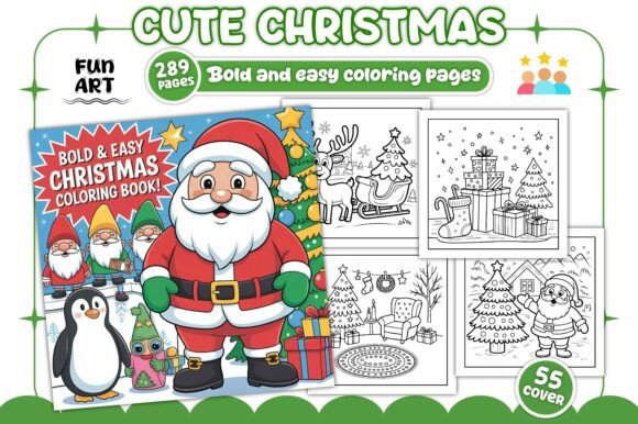 289 Bold-Easy Christmas Coloring Book