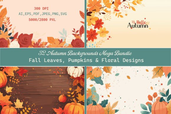 Autumn Graphics for Seasonal Projects