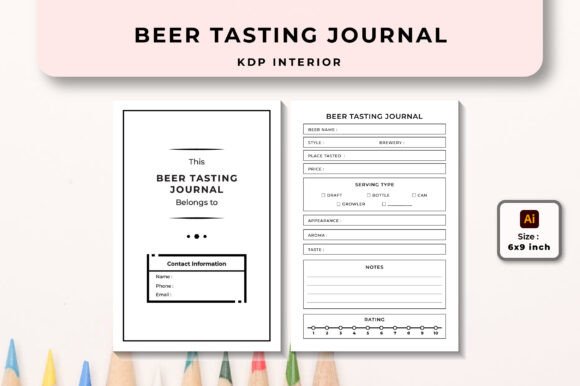 Beer Tasting Journal KDP Interior: A Practical Graphic Design Asset for Digital Sellers