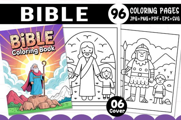 Bible Coloring Pages for Kids-KDP Graphics