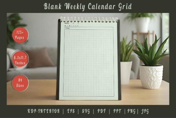 Blank Weekly Calendar Grid, Planner