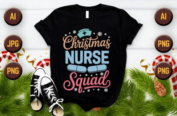 Christmas Nurse Squad Vector Graphics for T-Shirt Designs