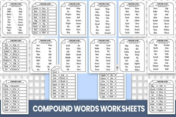 Compound Words Worksheets Graphics for Kdp Interiors