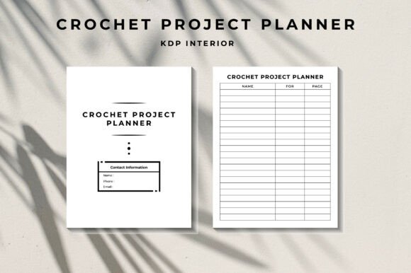 Crochet Project Planner Graphics for Kdp Interiors