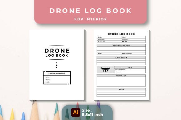 Drone Log Book KDP Interior: A Graphic Design Asset for Modern Publishers