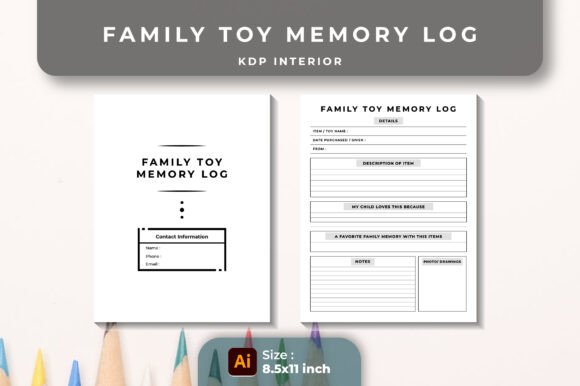 Family Toy Memory Log: Graphics for KDP Interiors