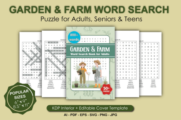 Garden Farm Word Search Book for Adult