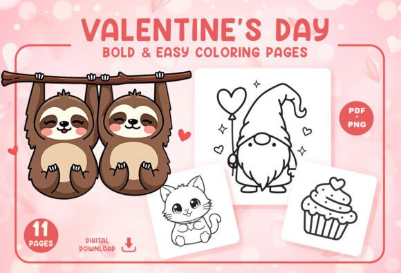 Love Hearts Valentine’s Coloring Book: Graphics for KDP Interiors