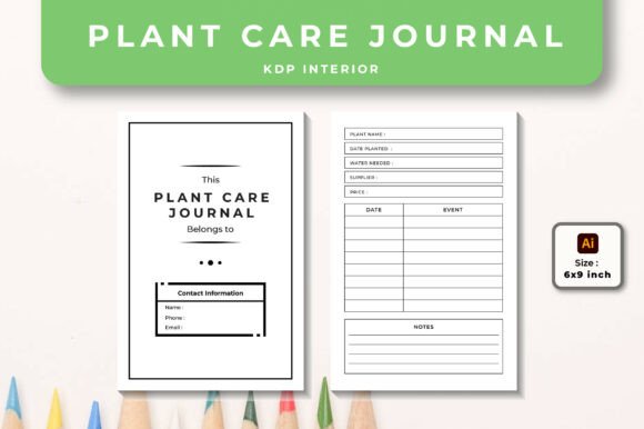 Plant Care Journal KDP Interior Graphics