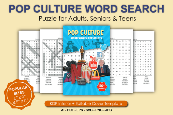 Popular Culture Word Search for Adults: Graphics for KDP Interiors