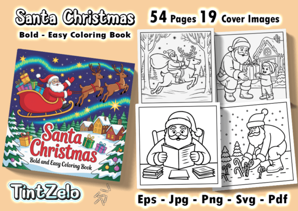 Santa Christmas Bold Graphics for Holiday Design