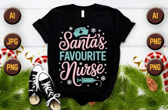 Santa’s Favorite Nurse Vector
