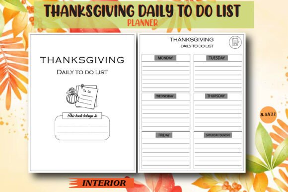 Thanksgiving Daily to Do List: Graphics for KDP Interiors