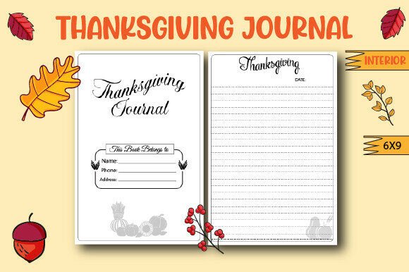 Thanksgiving Journal Graphics for Kdp Interiors